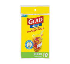 Bags Glad Zipper Large 10's
