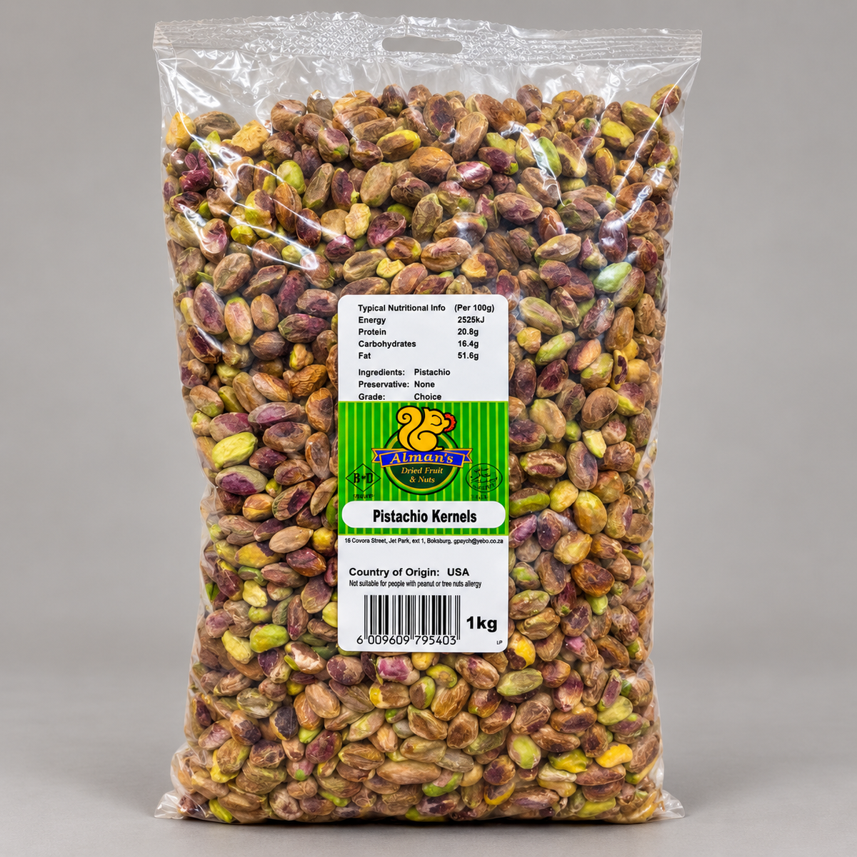 Nuts Pistachio Meats (Green) 1kg