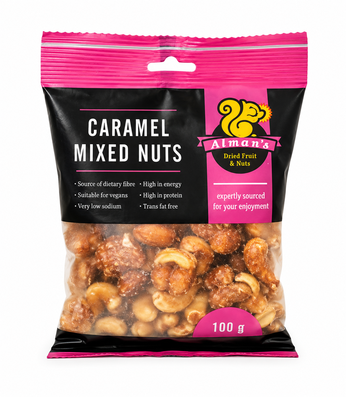 Nuts Mixed Caramel Coated 100g - Almans dried fruits &amp; Nuts