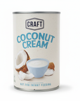 Can of Craft Coconut Cream with coconut and cream illustrations on a white background