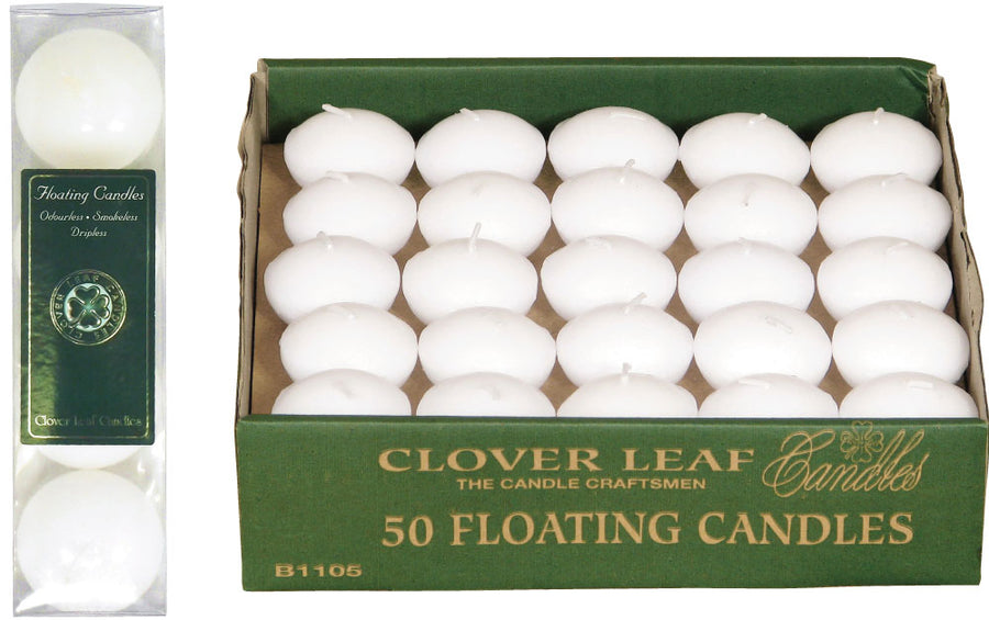 Candles White Floating 5 x 3cm 50s